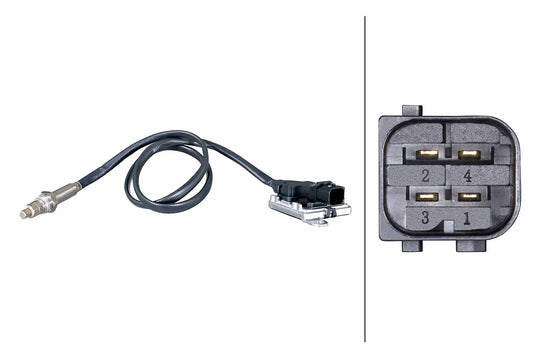 HELLA NOx Sensor, NOx catalytic converter - 24V - 4-pin connector 6PN358186-471