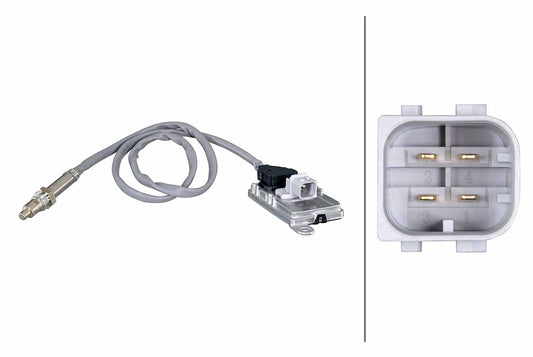 HELLA NOx Sensor, NOx catalytic converter - 24V - 4-pin connector 6PN358186-501