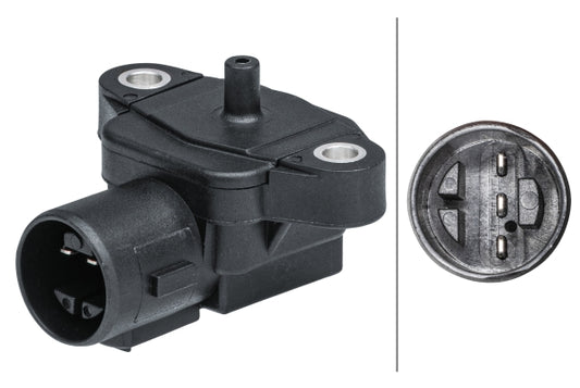 HELLA Sensor, intake manifold pressure - 3-pin connector - Bolted 6PP009403-001