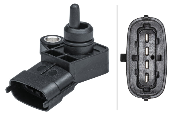 HELLA Sensor, intake manifold pressure - 4-pin connector - Bolted 6PP009403-011