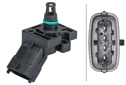 HELLA Sensor, boost pressure - 4-pin connector - Bolted 6PP009403-131