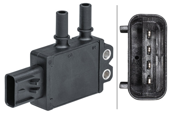HELLA Sensor, exhaust pressure - 4-pin connector - Bolted 6PP009403-311