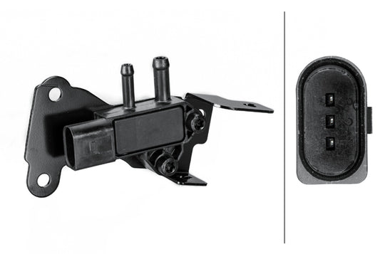 HELLA Sensor, exhaust pressure - 3-pin connector - Bolted 6PP009409-331