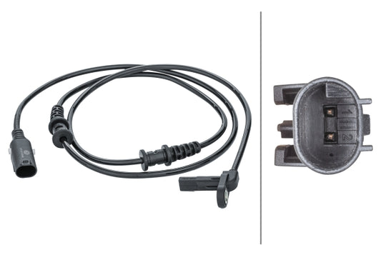 HELLA Sensor, wheel speed - 2-pin connector - Front Axle 6PU012679-951