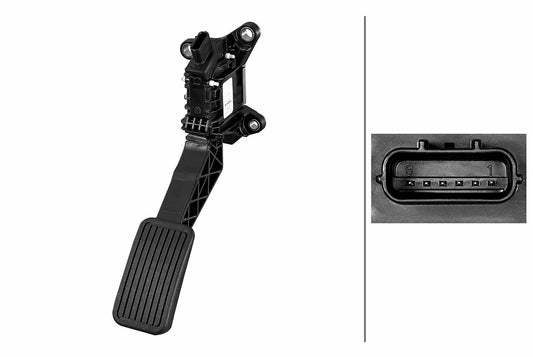 HELLA Sensor, accelerator pedal position - for left-hand drive vehicles - 6-pin connec 6PV011673-431