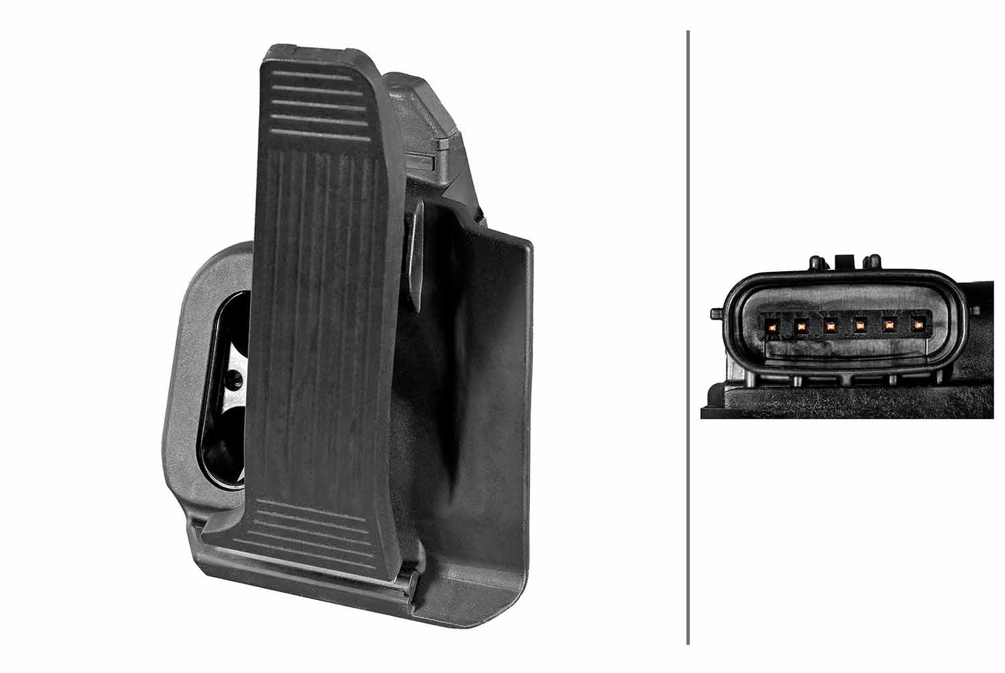 HELLA Sensor, accelerator pedal position - for left-hand drive vehicles - 6-pin connec 6PV014610-001