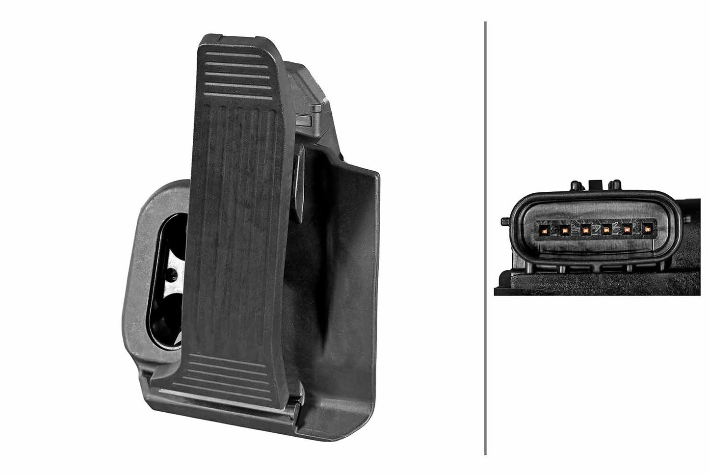 HELLA Sensor, accelerator pedal position - for left-hand drive vehicles - 6-pin connec 6PV014610-021