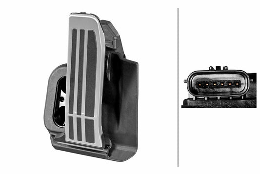 HELLA Sensor, accelerator pedal position - for left-hand drive vehicles - 6-pin connec 6PV014610-211
