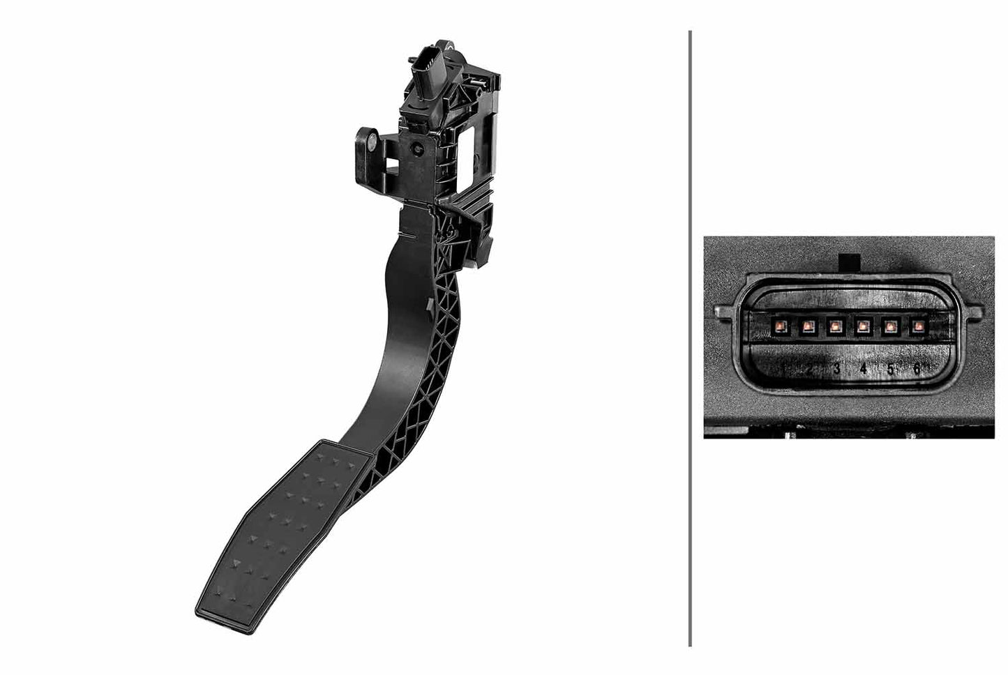HELLA Sensor, accelerator pedal position - for left-hand drive vehicles - 6-pin connec 6PV933902-471