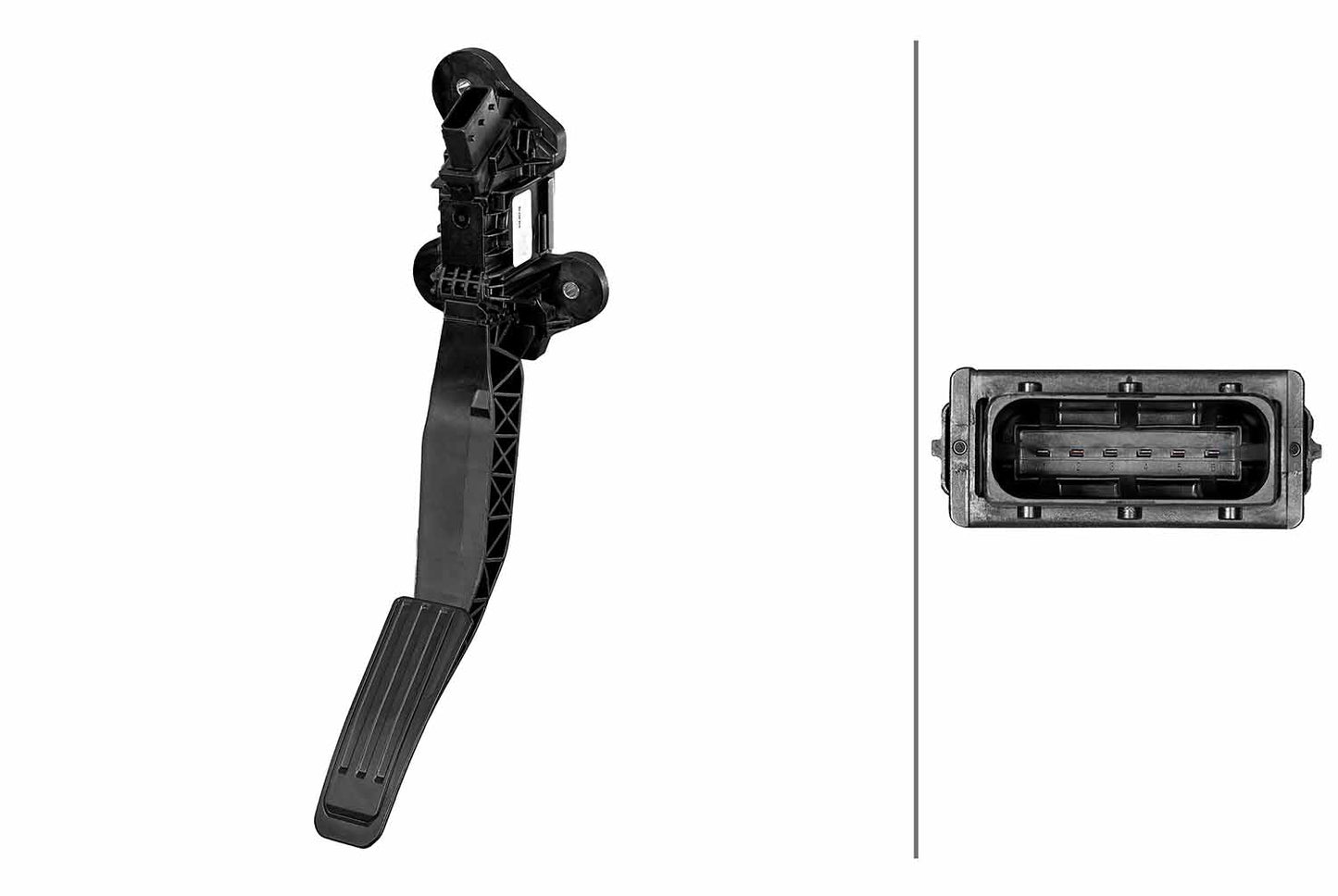 HELLA Sensor, accelerator pedal position - for left-hand drive vehicles - 6-pin connec 6PV934463-101