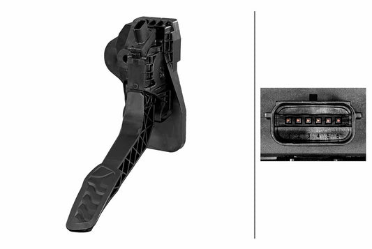 HELLA Sensor, accelerator pedal position - for left-hand drive vehicles - 6-pin connec 6PV935195-001