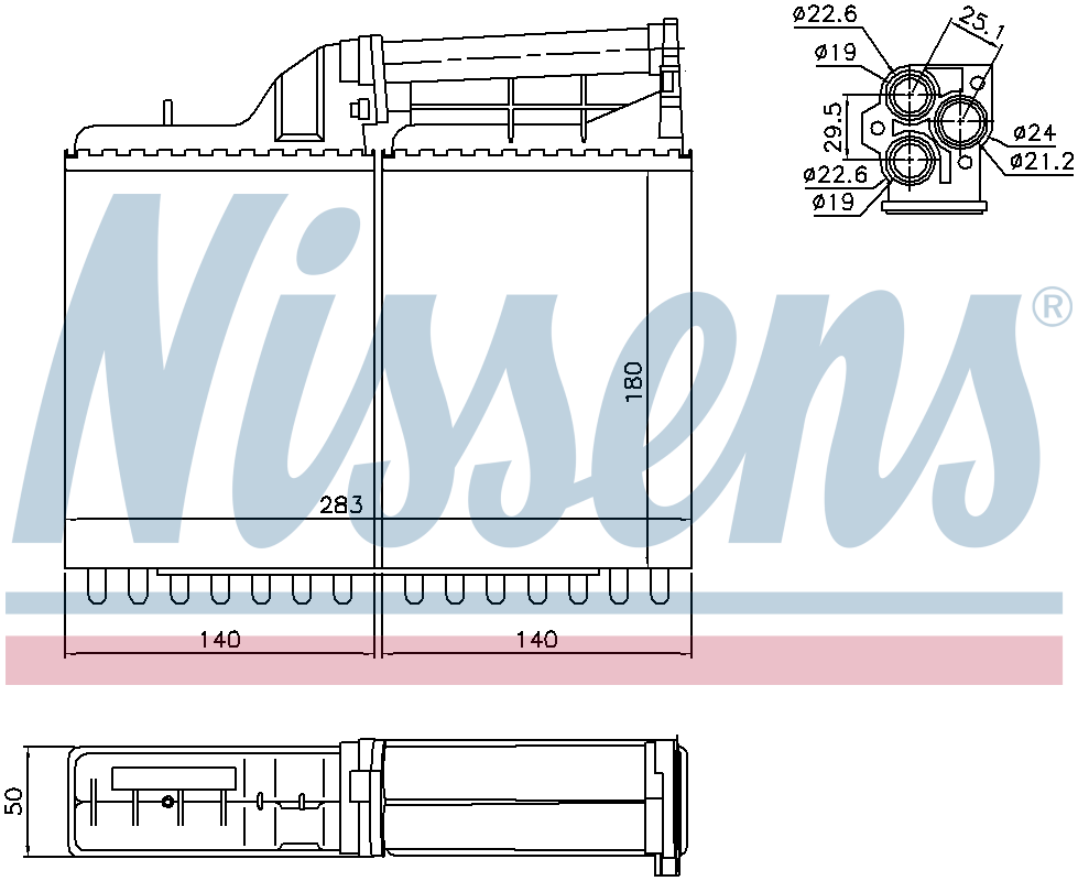 Nissens Cabin Heater Core 70502