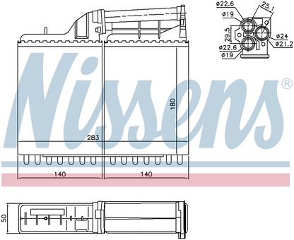 Nissens Cabin Heater Core 70502