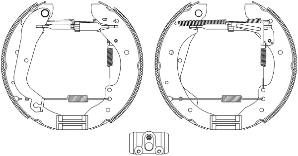 HELLA Brake Shoe Set - R0450 - for e.g. OPEL / RENAULT / VAUXHALL 8DB355003-991