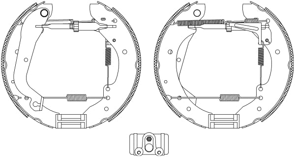 HELLA Brake Shoe Set - R0595 - for e.g. RENAULT 8DB355004-171