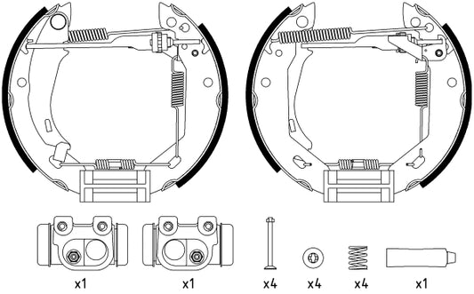 HELLA Brake Shoe Set - R0380 - for e.g. RENAULT 8DB355003-881