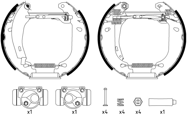 HELLA Brake Shoe Set - R0435 - for e.g. RENAULT 8DB355003-971