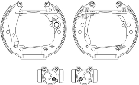 HELLA Brake Shoe Set - R0410 - for e.g. CITROEN / PEUGEOT 8DB355003-931