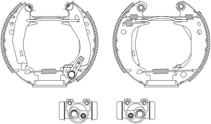 HELLA Brake Shoe Set - R0145 - for e.g. PEUGEOT 8DB355003-661