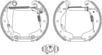 HELLA Brake Shoe Set - R0610 - for e.g. CHEVROLET / OPEL / VAUXHALL 8DB355004-191