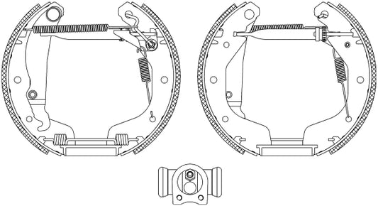 HELLA Brake Shoe Set - R0615 - for e.g. DAEWOO / OPEL / VAUXHALL 8DB355004-201