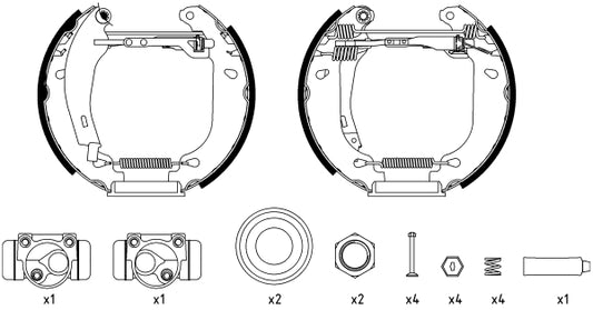 HELLA Brake Shoe Set - R0400 - for e.g. CITROEN / PEUGEOT 8DB355003-911