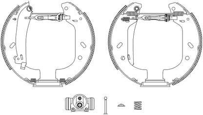 HELLA Brake Shoe Set - R0590 - for e.g. CITROEN / FIAT / LANCIA / PEUGEOT 8DB355004-161