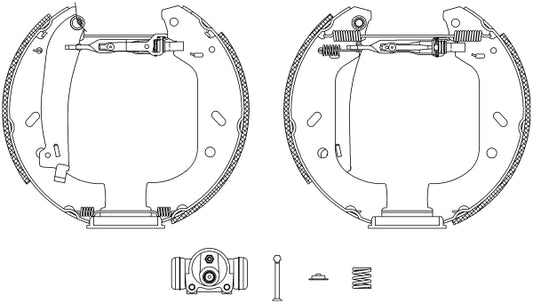 HELLA Brake Shoe Set - R0590 - for e.g. CITROEN / FIAT / LANCIA / PEUGEOT 8DB355004-161