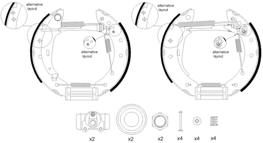 HELLA Brake Shoe Set - R1025 - for e.g. CITROEN / PEUGEOT 8DB355004-661
