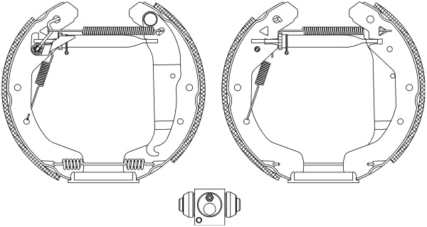 HELLA Brake Shoe Set - R0950 - for e.g. OPEL 8DB355004-581