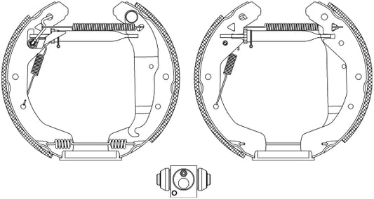 HELLA Brake Shoe Set - R0950 - for e.g. OPEL 8DB355004-581