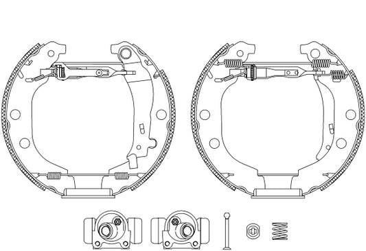 HELLA Brake Shoe Set - R0710 - for e.g. PEUGEOT 8DB355004-371