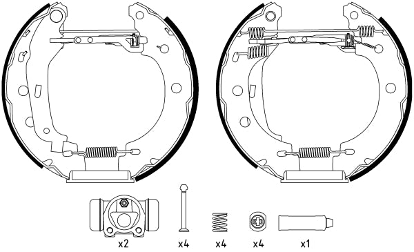 HELLA Brake Shoe Set - R0725 - for e.g. NISSAN / RENAULT 8DB355004-401