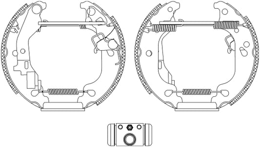 HELLA Brake Shoe Set - R1105 - for e.g. FIAT / ZASTAVA 8DB355004-751
