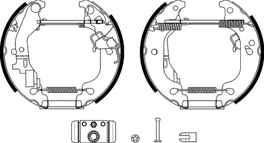 HELLA Brake Shoe Set - R1386 - for e.g. FIAT 8DB355038-181
