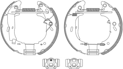 HELLA Brake Shoe Set - R1035 - for e.g. OPEL / RENAULT / VAUXHALL 8DB355004-681