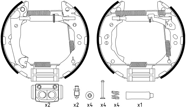 HELLA Brake Shoe Set - R1332 - for e.g. HYUNDAI 8DB355022-631