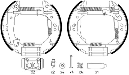 HELLA Brake Shoe Set - R1332 - for e.g. HYUNDAI 8DB355022-631