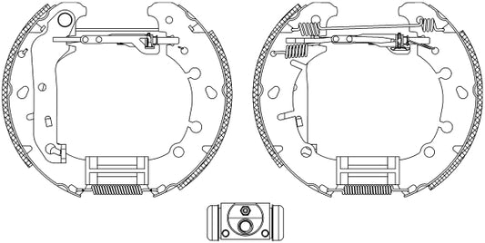 HELLA Brake Shoe Set - R1185 - for e.g. FORD 8DB355004-841