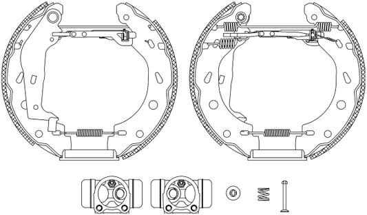 HELLA Brake Shoe Set - R1250 - for e.g. SMART 8DB355004-941