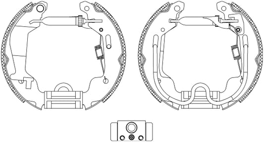HELLA Brake Shoe Set - R1120 - for e.g. OPEL / VAUXHALL 8DB355004-781