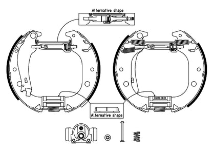 HELLA Brake Shoe Set - R1190 - for e.g. FIAT 8DB355004-851
