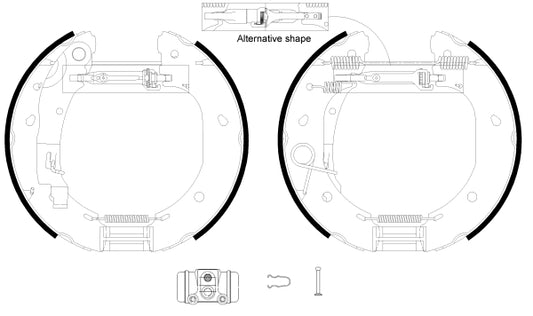 HELLA Brake Shoe Set - R1299 - for e.g. CITROEN / FIAT 8DB355005-091