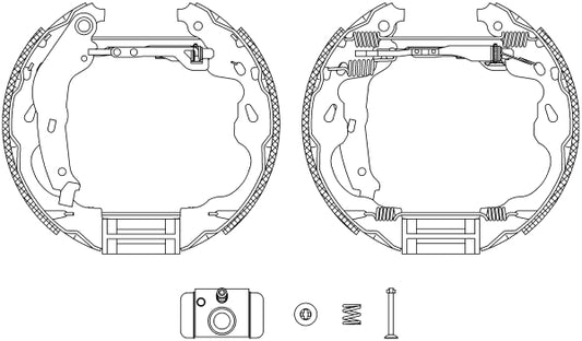 HELLA Brake Shoe Set - R1240 - for e.g. TOYOTA 8DB355004-931
