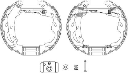 HELLA Brake Shoe Set - R1285 - for e.g. CITROEN / PEUGEOT / TOYOTA 8DB355004-991