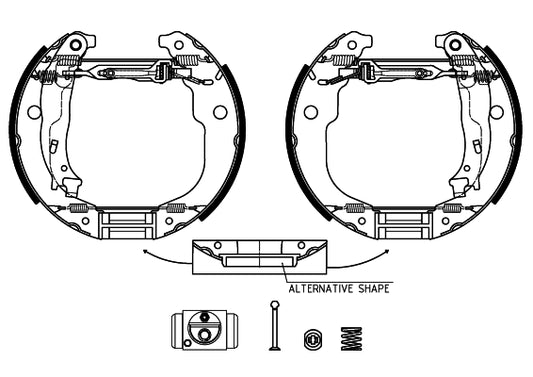 HELLA Brake Shoe Set - R1346 - for e.g. CITROEN / PEUGEOT 8DB355022-951