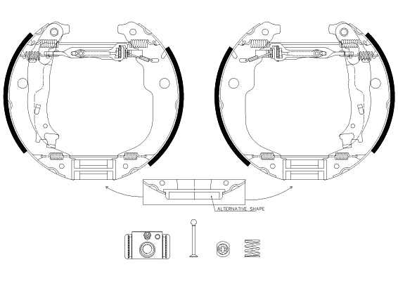 HELLA Brake Shoe Set - R1384 - for e.g. CITROEN / PEUGEOT 8DB355038-131