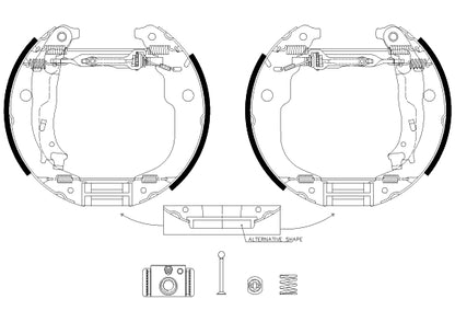 HELLA Brake Shoe Set - R1384 - for e.g. CITROEN / PEUGEOT 8DB355038-131