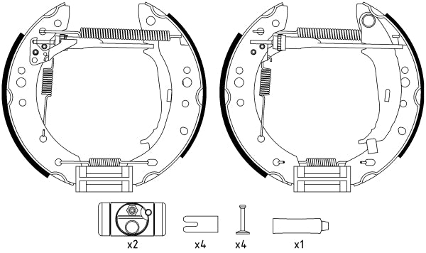 HELLA Brake Shoe Set - R1348 - for e.g. MITSUBISHI / SMART 8DB355022-931