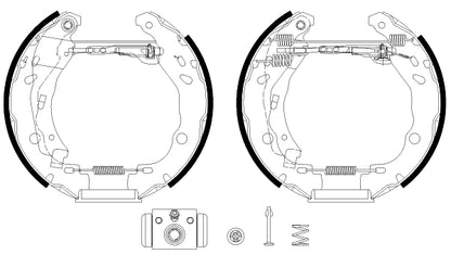 HELLA Brake Shoe Set - R1385 - for e.g. DACIA / RENAULT 8DB355038-121